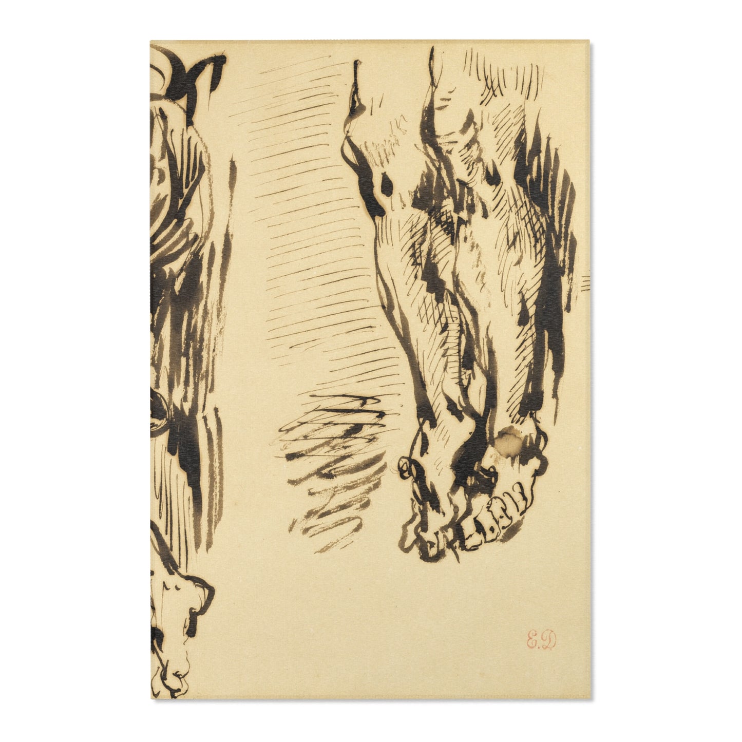 Eugène Delacroix - Study of Arms and Legs of Christ Crucified | Area Rug