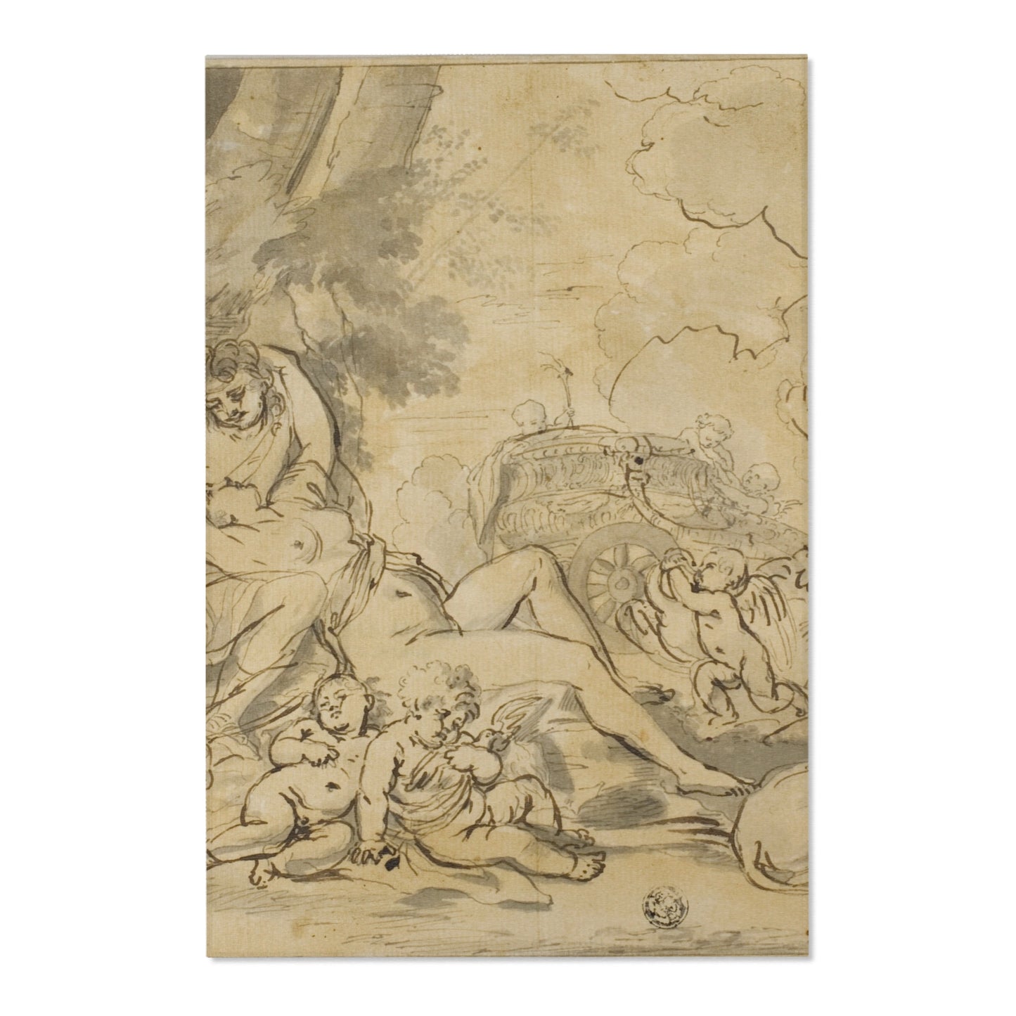 Nicolas Poussin - Figures, Chariot and Dog | Area Rug