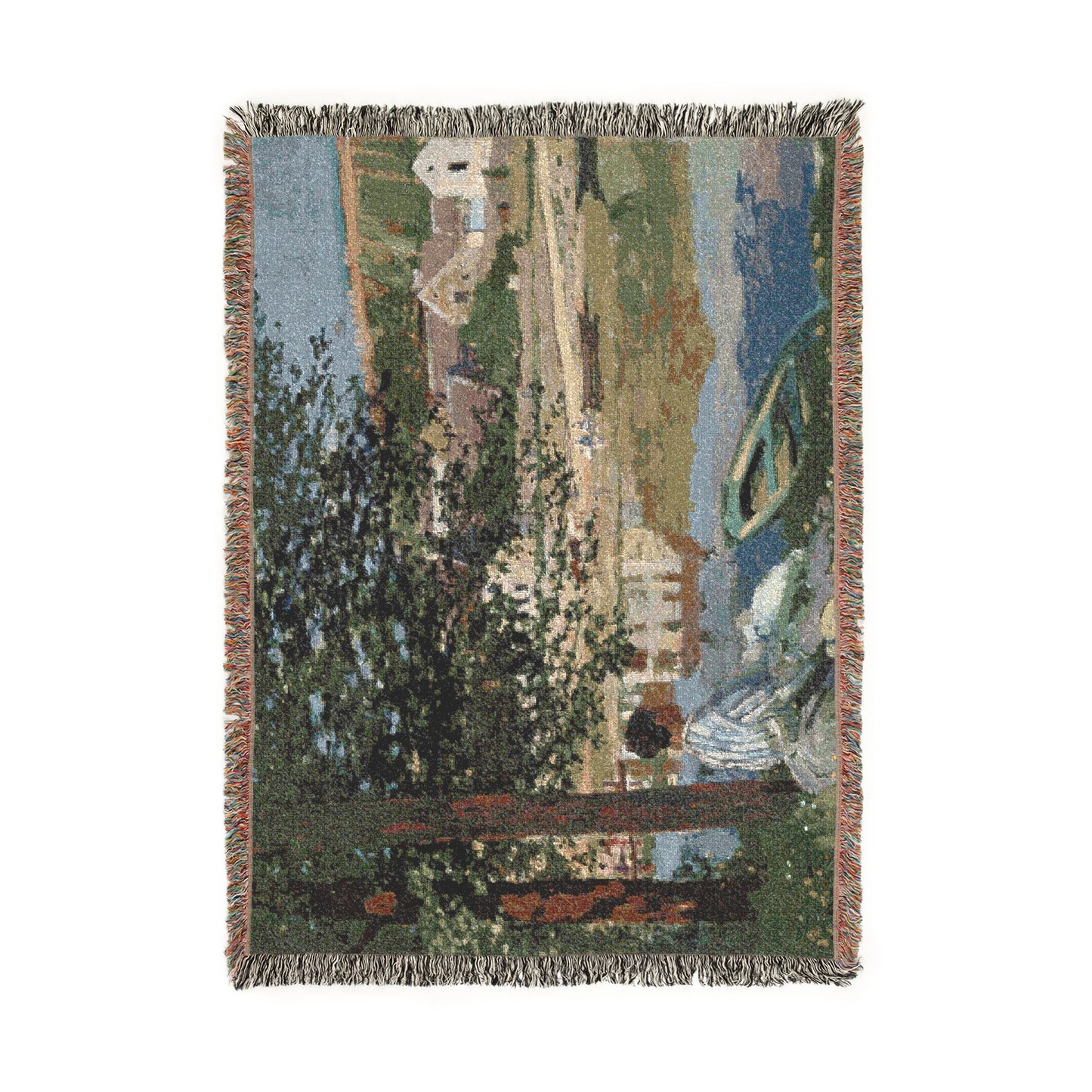 Claude Monet - On the Bank of the Seine, Bennecourt | Woven Tapestry Blanket