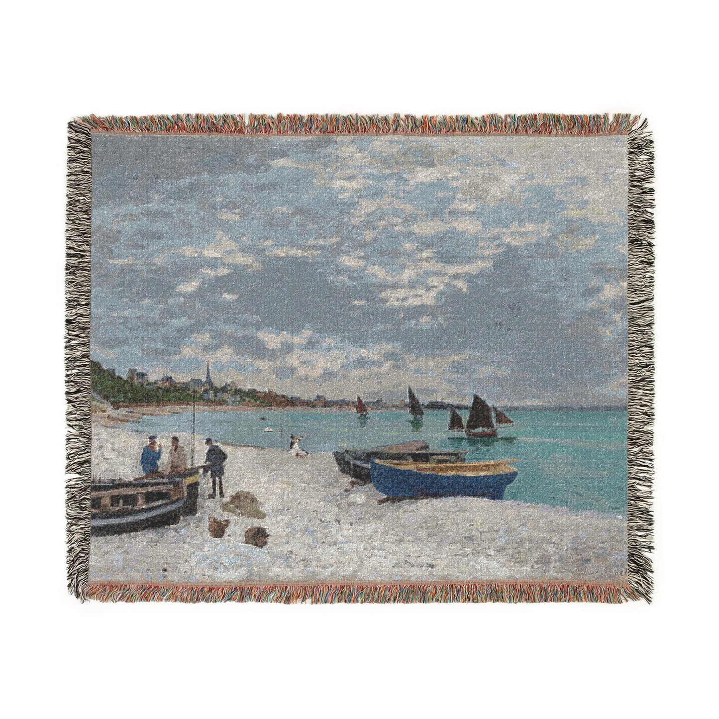 Claude Monet - The Beach at Sainte-Adresse | Woven Tapestry Blanket