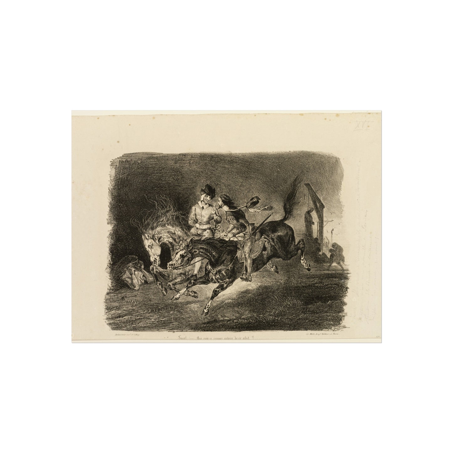Eugène Delacroix - Faust and Mephistopheles Galloping Through the Night of the Witches' Sabbath | Fine Art Poster