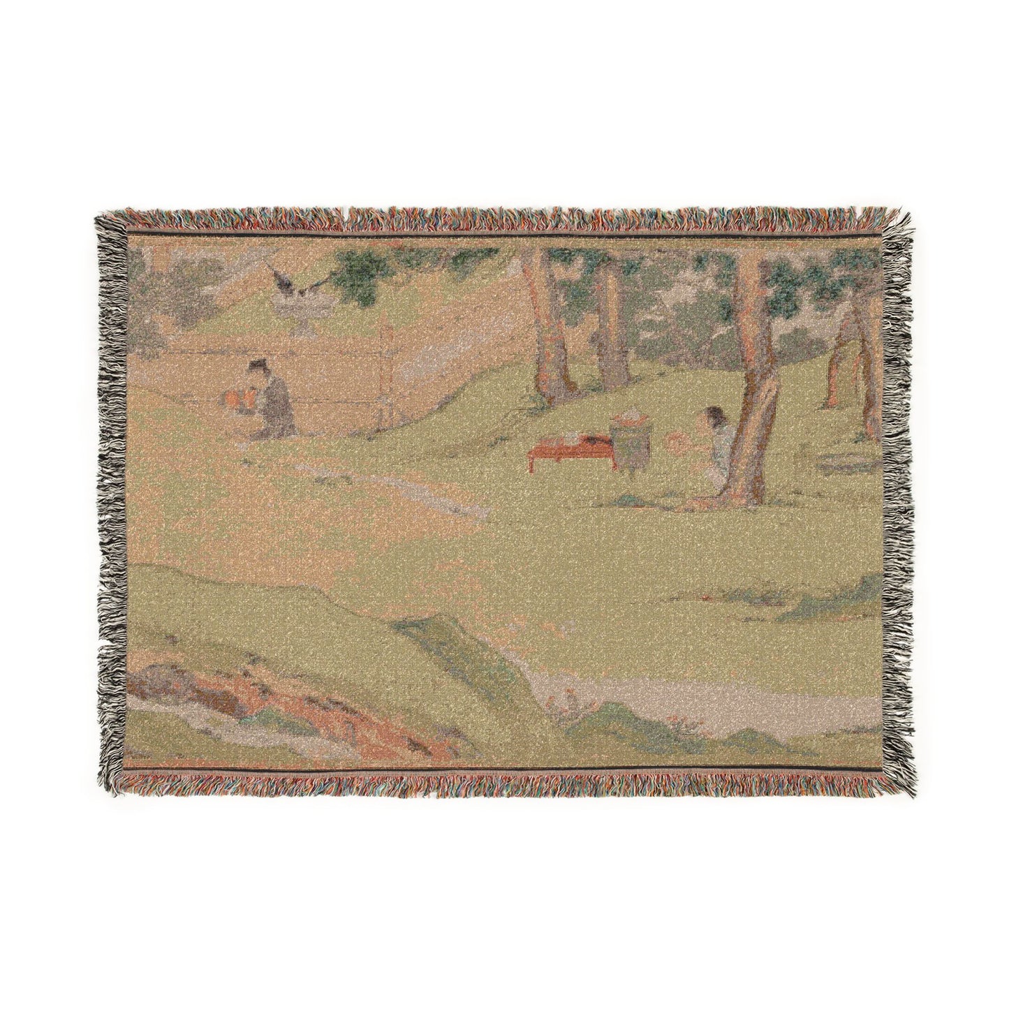 081_zhao-mengfu-writing-the-heart-sutra-in-excha | Woven Tapestry Blanket