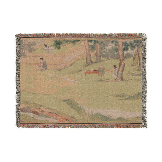 Zhao Mengfu Writing the Heart Sutra Tapestry Blanket