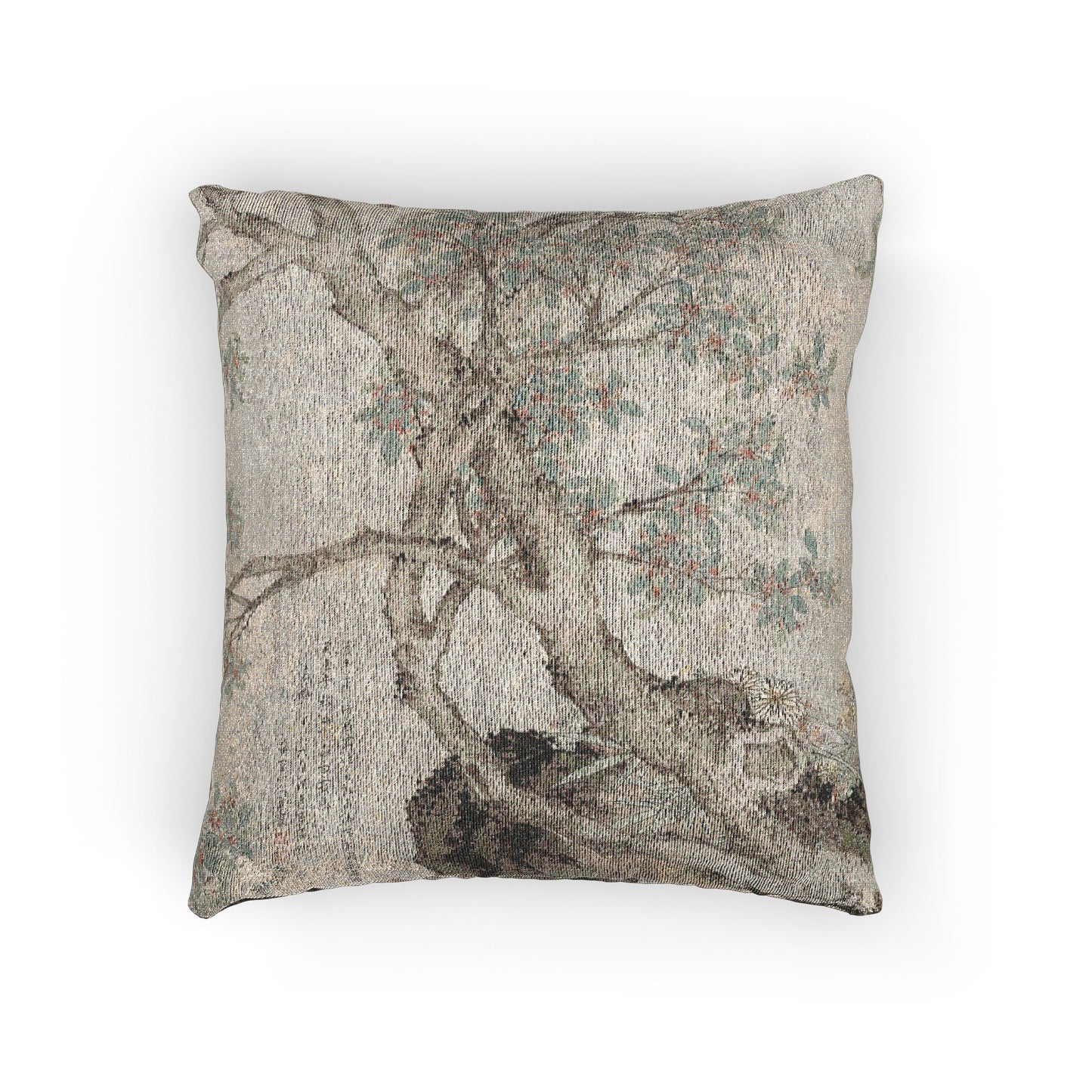 090_yellow-chrysanthemums-and-red-osmanthus | Woven Pillow