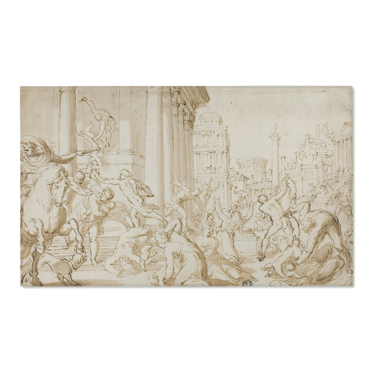 Massacre of the Innocents (school of Poussin) Area Rug