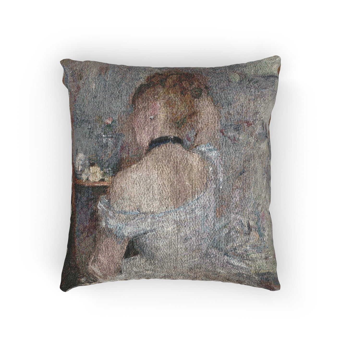 Berthe Morisot - Woman at Her Toilette | Woven Pillow