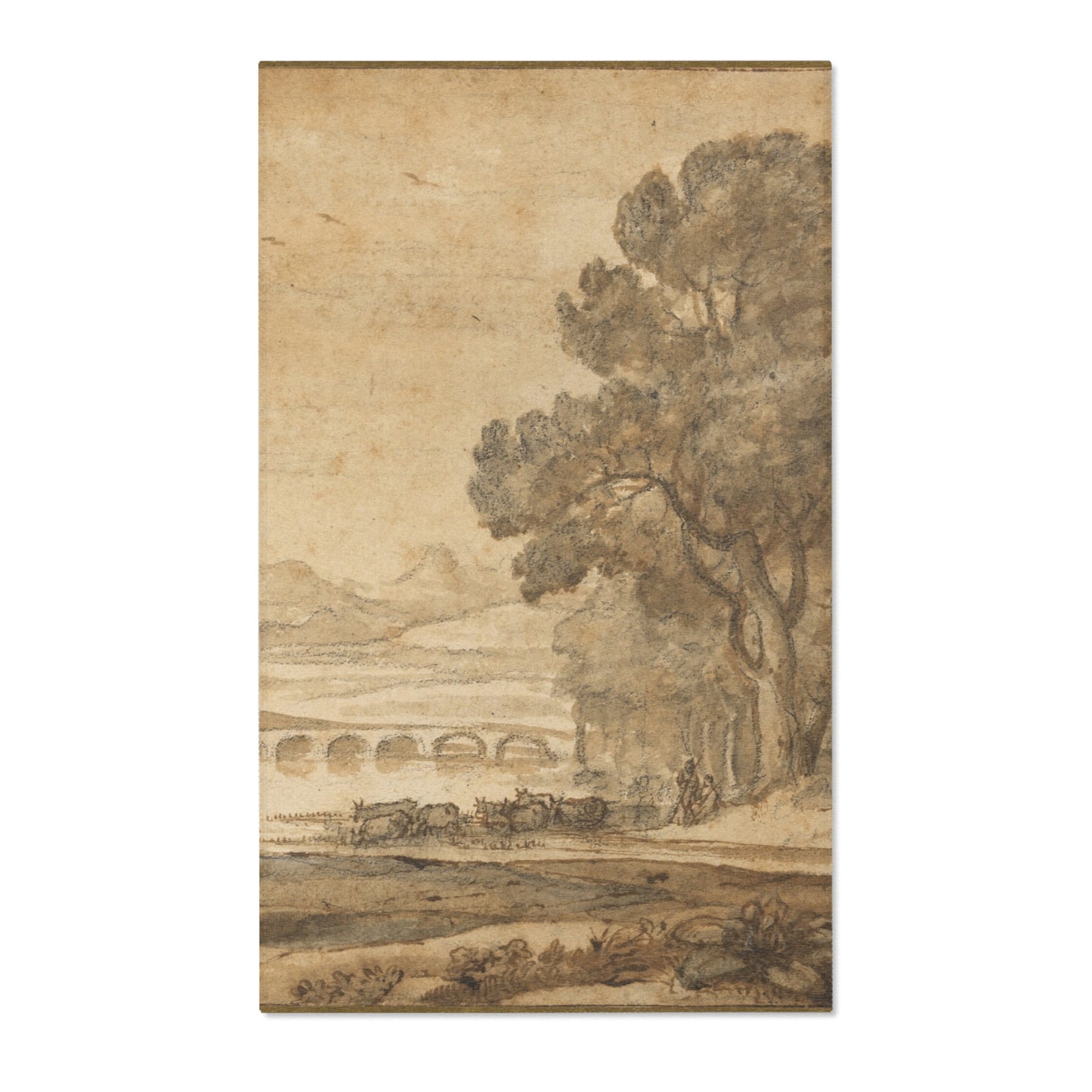 Claude Lorrain - A Wooded River Landscape with Jacob, Laban, and His Daughters | Area Rug