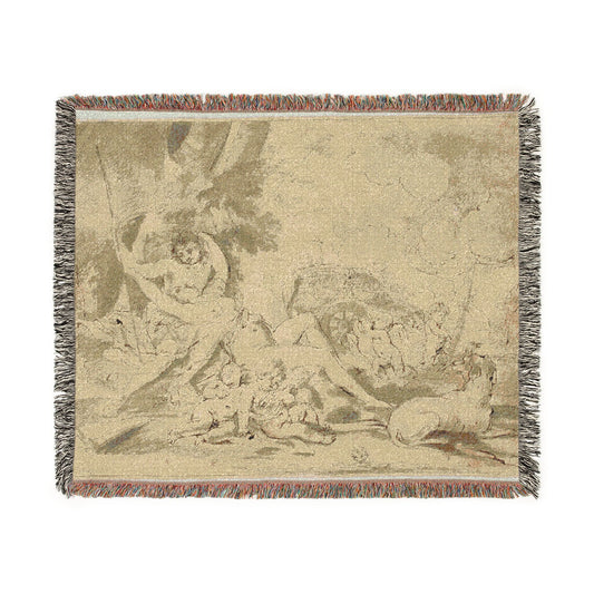 Figures, Chariot and Dog — Poussin Tapestry Blanket
