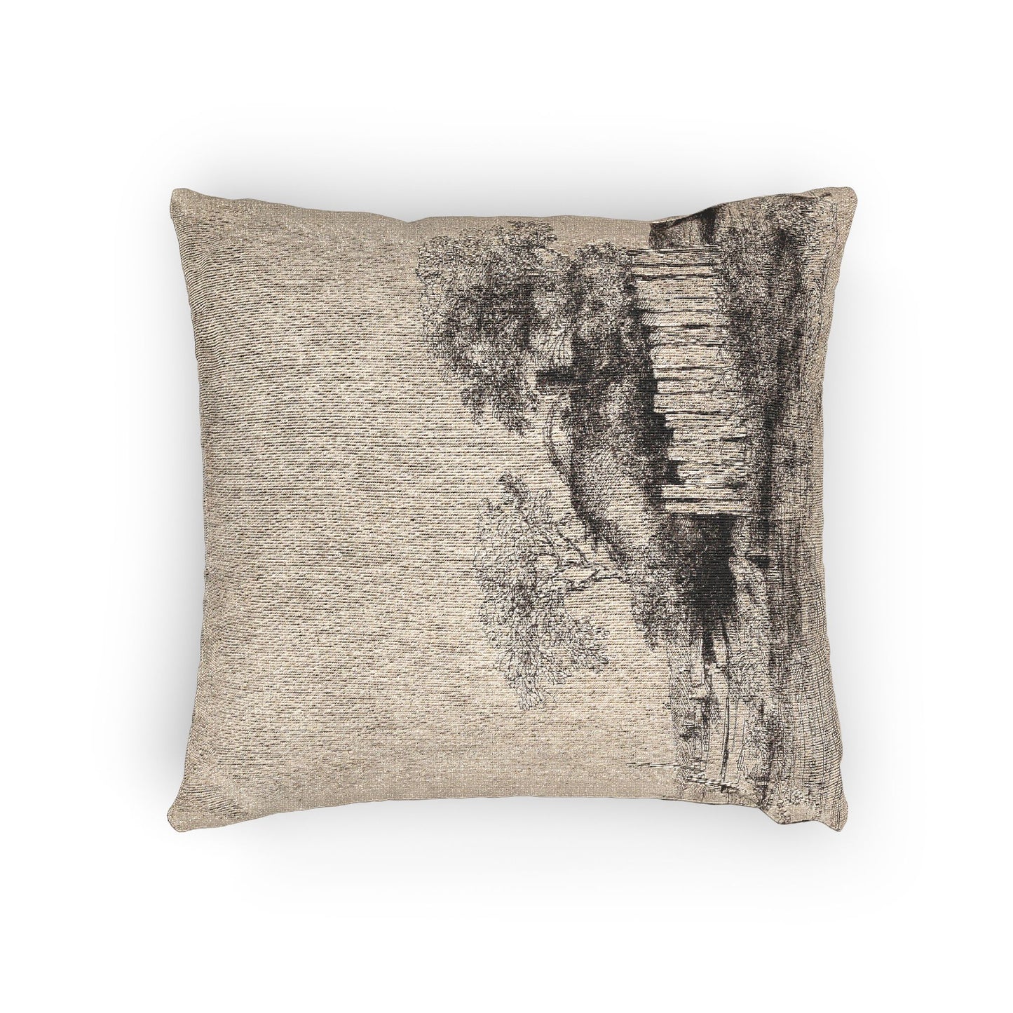 Rembrandt van Rijn - A Cottage with White Paling | Woven Pillow