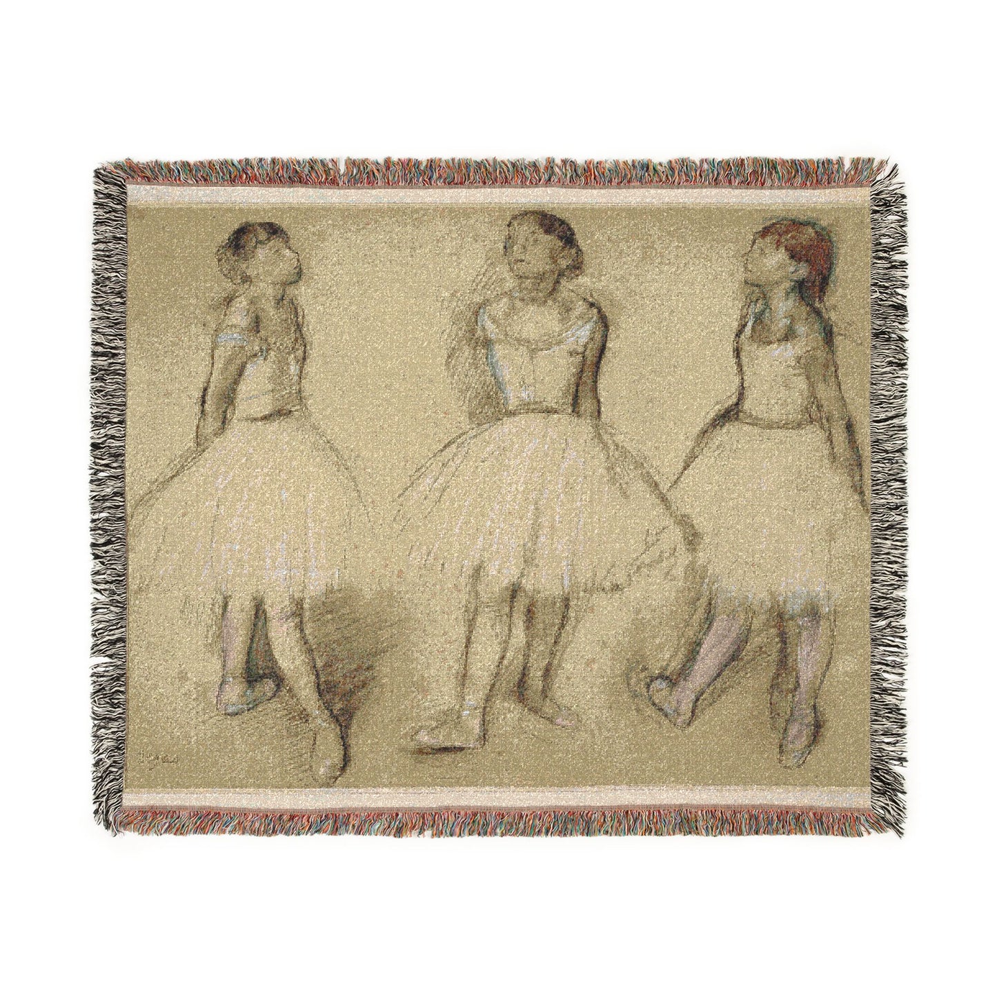 Hilaire Germain Edgar Degas - Three Studies of a Dancer in Fourth Position | Woven Tapestry Blanket