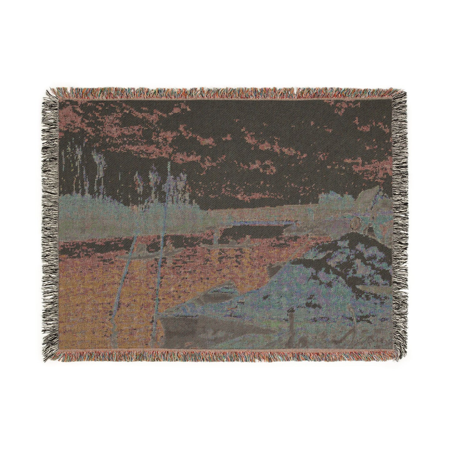 Alfred Sisley - The Seine at Port-Marly, Piles of Sand | Woven Tapestry Blanket