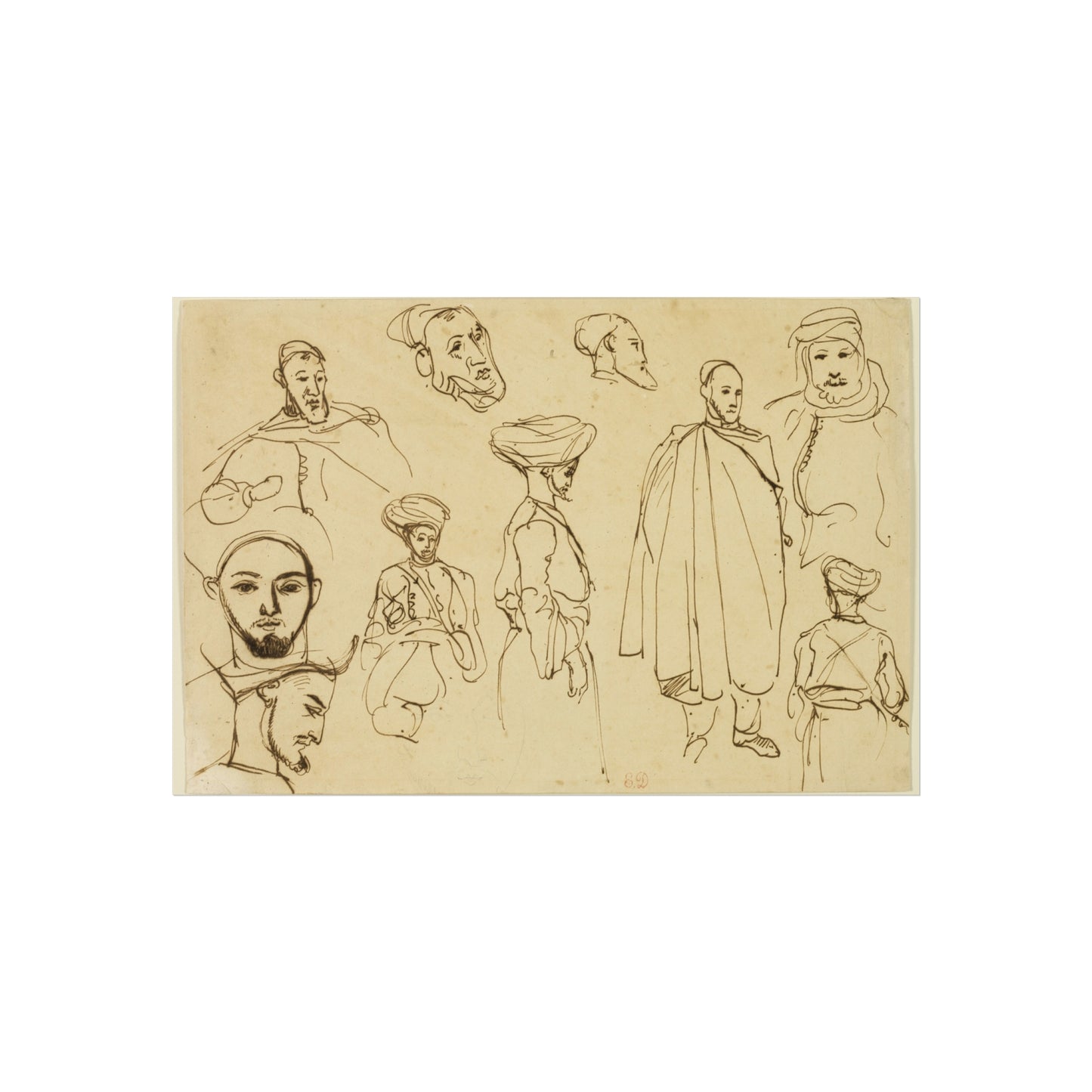 Eugène Delacroix - Sketches of Algerian Men | Fine Art Poster