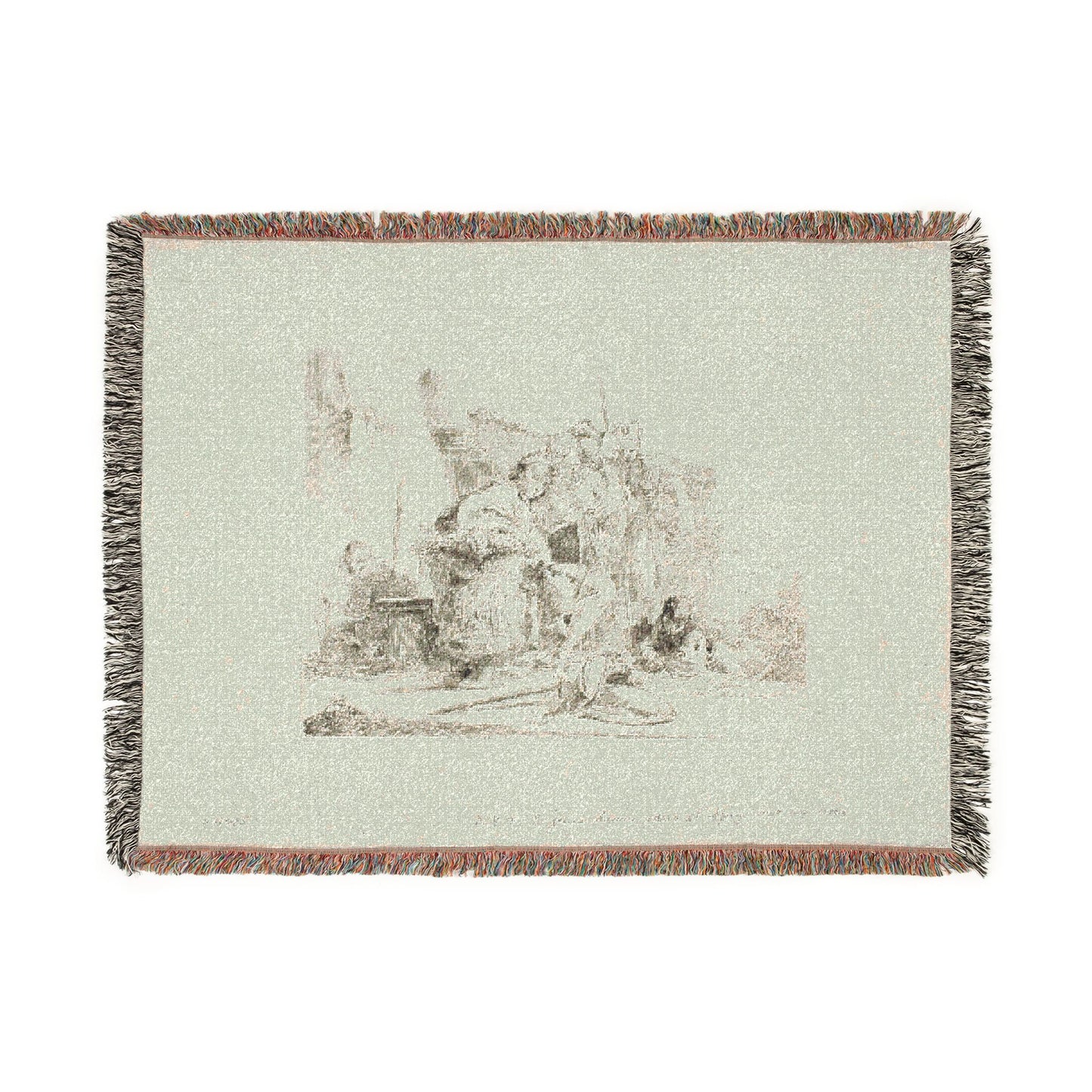 Giovanni Battista Tiepolo - Seated Youth Leaning Against an Urn, from Capricci | Woven Tapestry Blanket