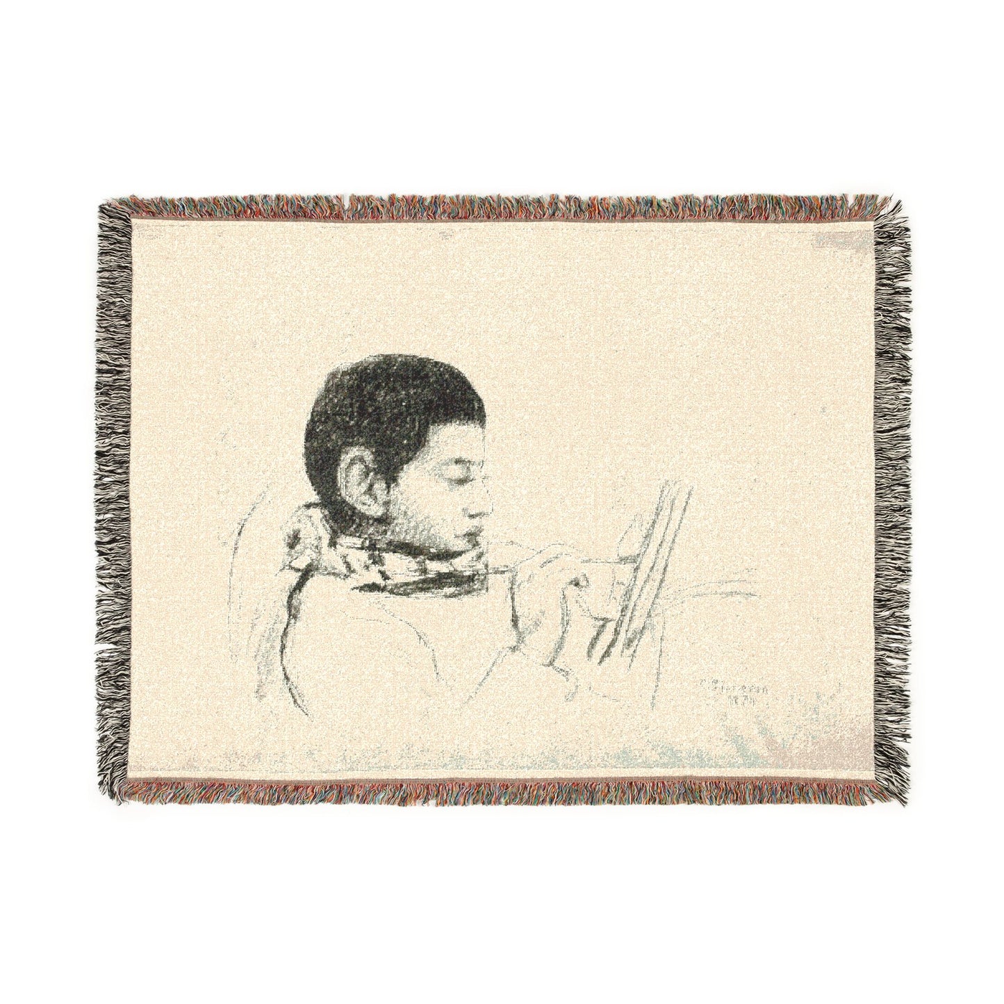 Camille Pissarro - Portrait Lucien Pissarro | Tapestry Blanket