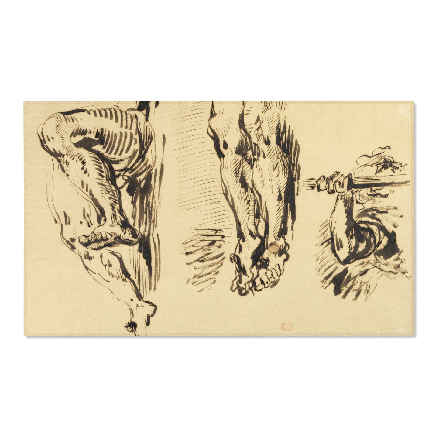 Eugène Delacroix - Study of Arms and Legs of Christ Crucified | Area Rug
