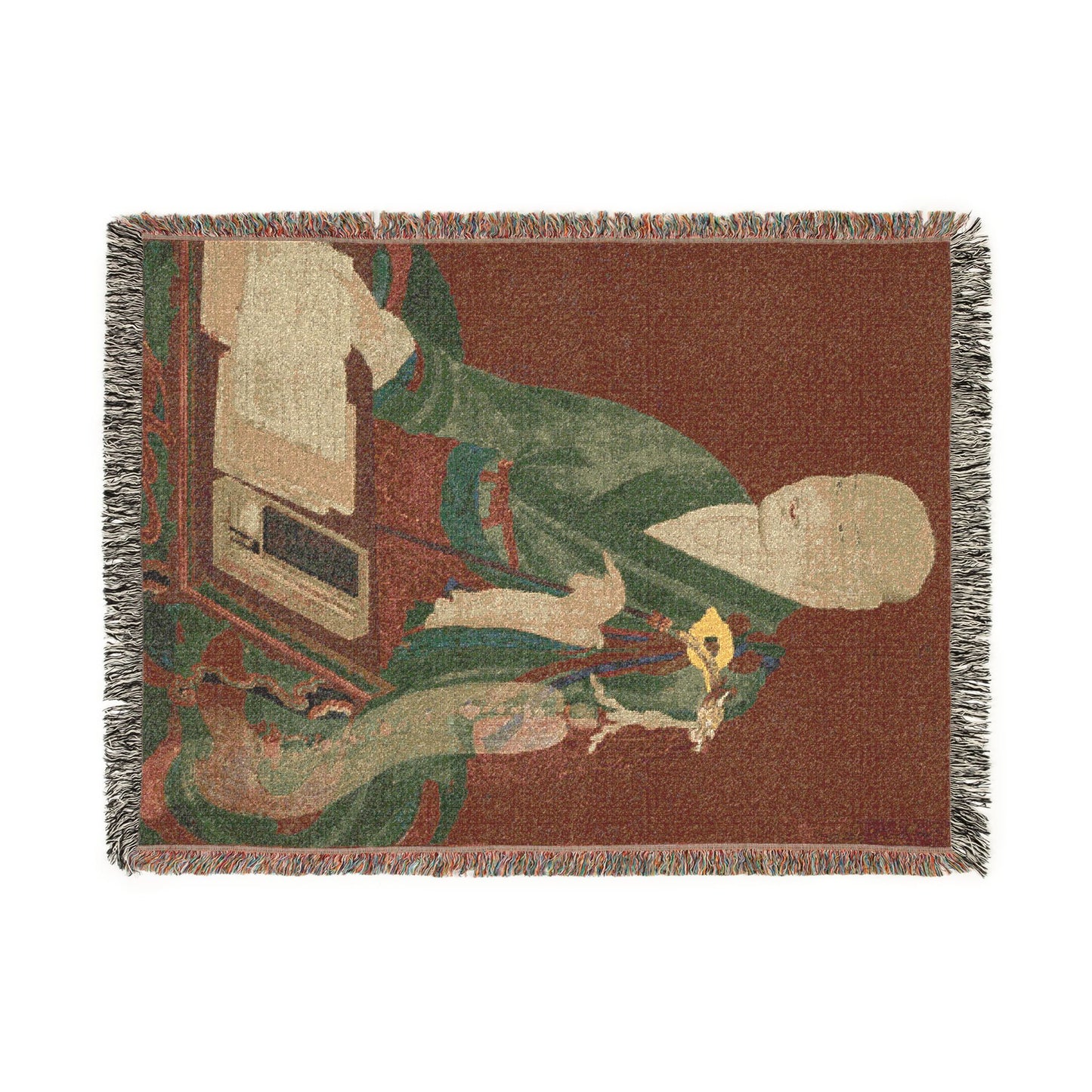 Portrait of the Great Master Yeongwoldang Eungjin Woven Throw Blanket