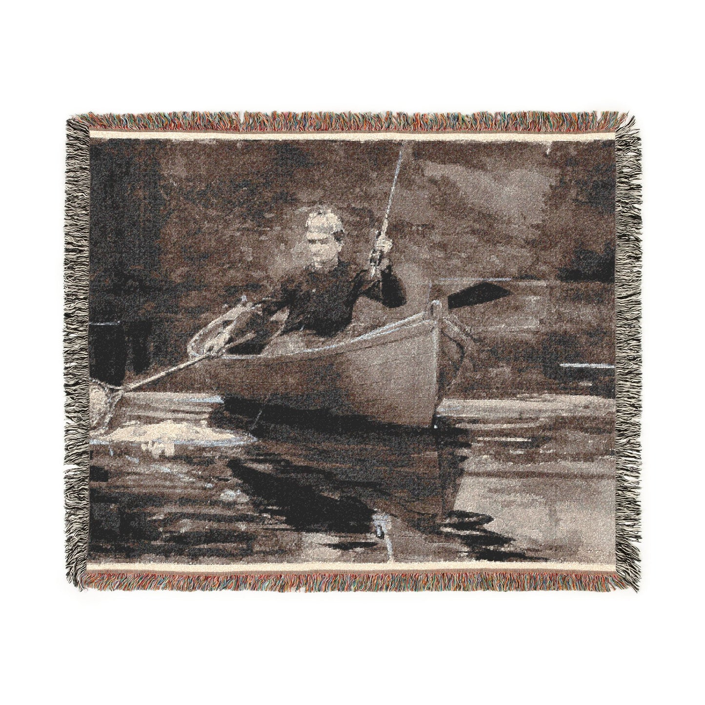 Winslow Homer - Netting the Fish | Woven Tapestry Blanket