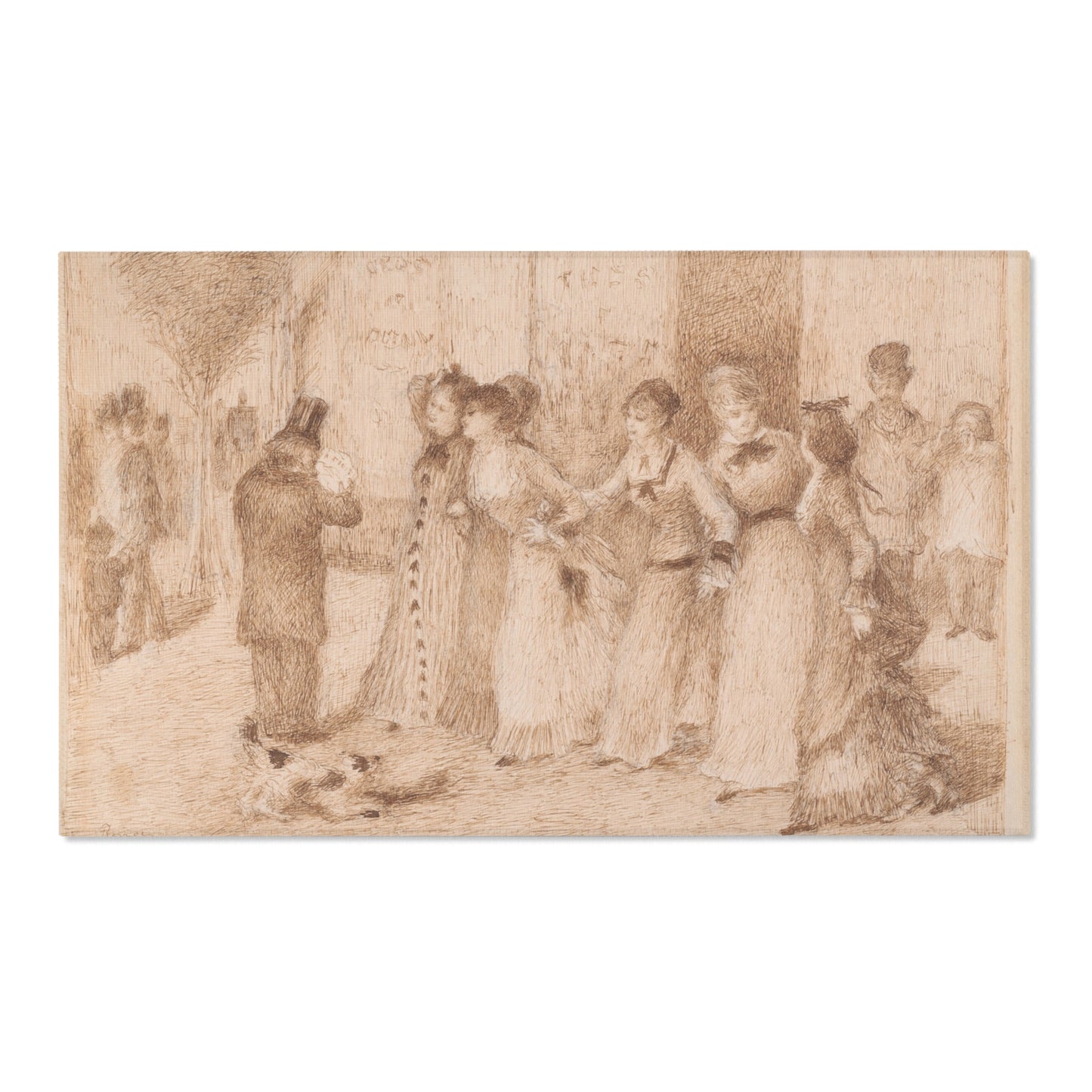 Pierre-Auguste Renoir - Workers' Daughters on the Outer Boulevard (Illustration for Émile Zola's L'Assommoir ) | Area Rug