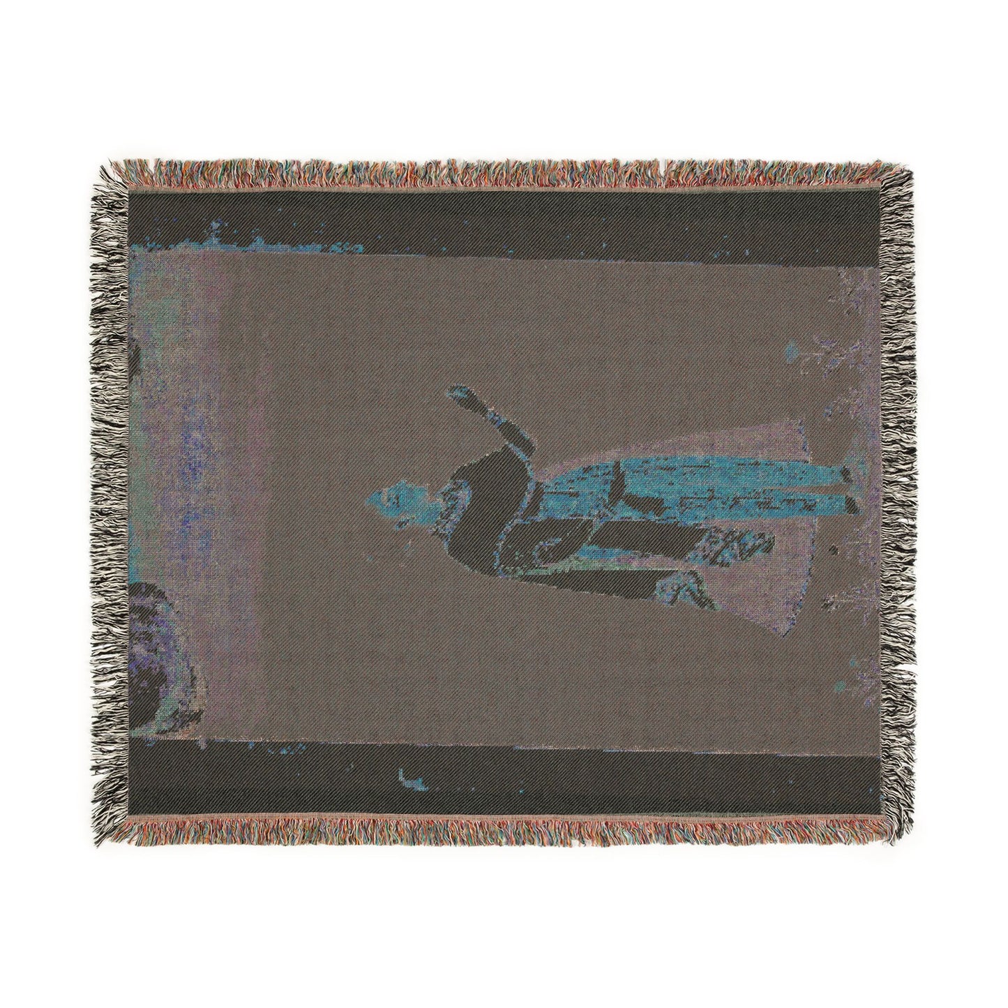 Royal Woman Holding a Flower Woven Throw Blanket