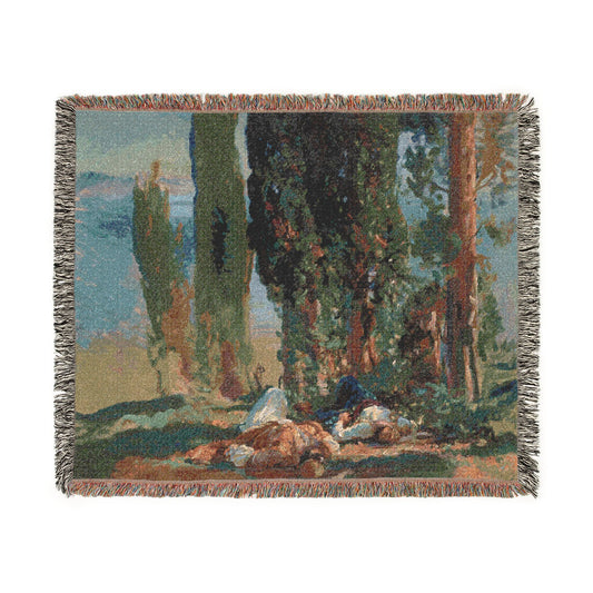 Under the Cypress Trees at Corfu — Sargent Tapestry Blanket