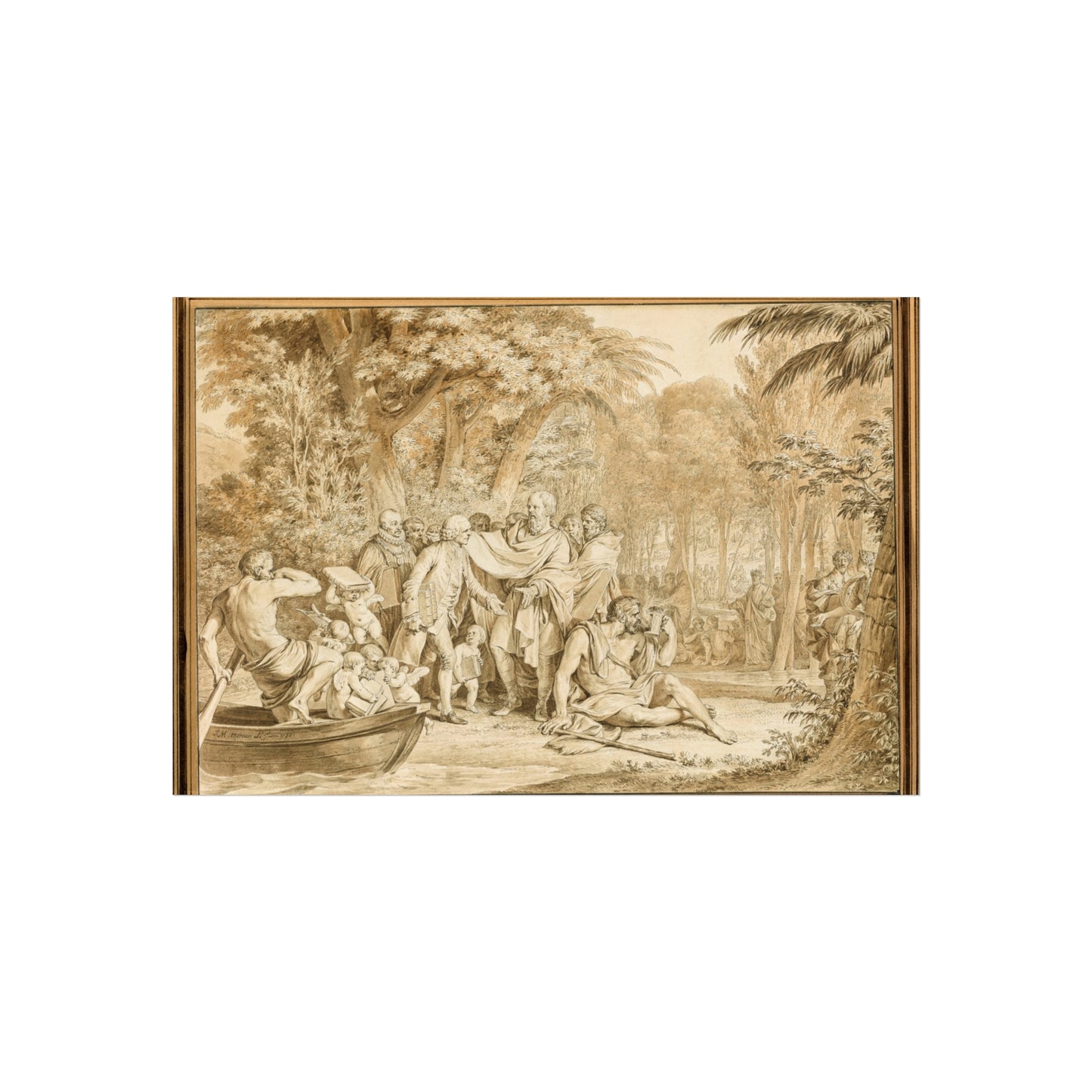 Jean Michel Moreau - The Arrival of Jean-Jacques Rousseau to the Champs-Élysées | Fine Art Poster