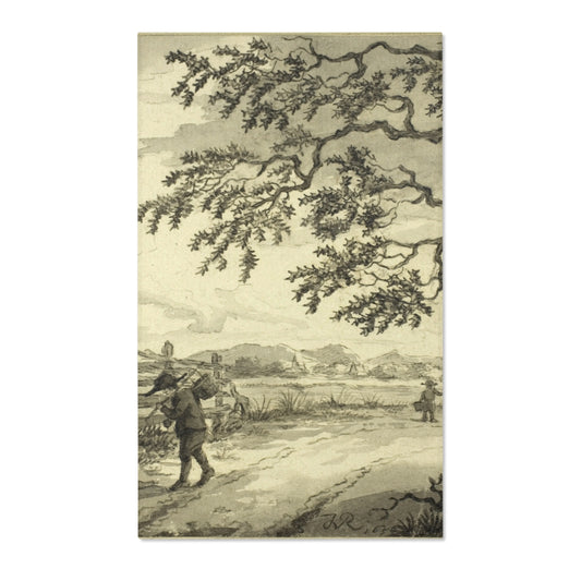 Figures with Baskets on Road (style of Ruisdael) Area Rug