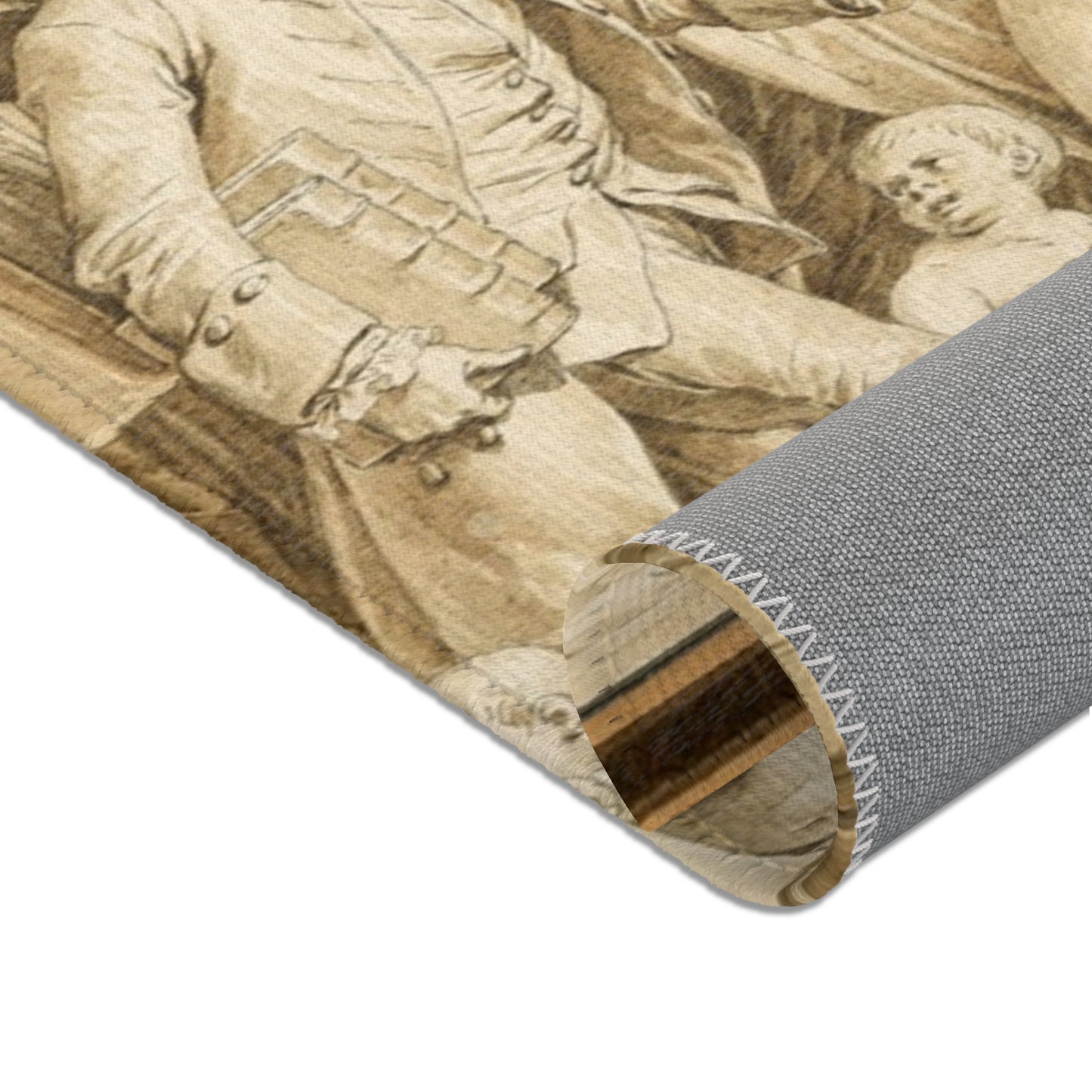 Jean Michel Moreau - The Arrival of Jean-Jacques Rousseau to the Champs-Élysées | Area Rug