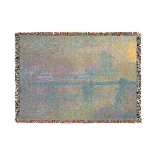 Charing Cross Bridge, London — Monet Tapestry Blanket