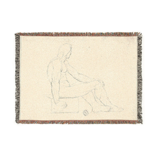 Seated Male Nude (style of David) Tapestry Blanket