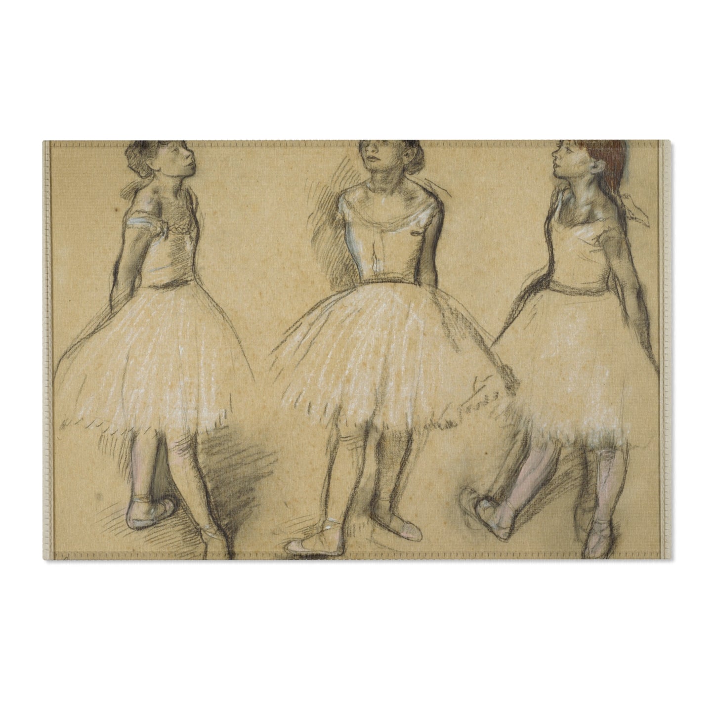 Hilaire Germain Edgar Degas - Three Studies of a Dancer in Fourth Position | Area Rug