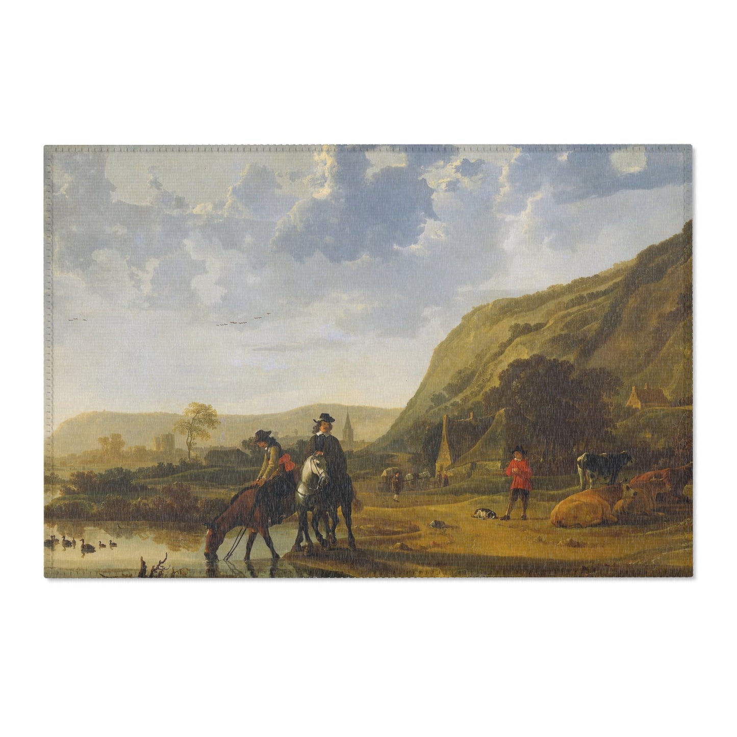 Aelbert Cuyp - Rivierlandschap met ruiters - Google Art Project | Area Rug