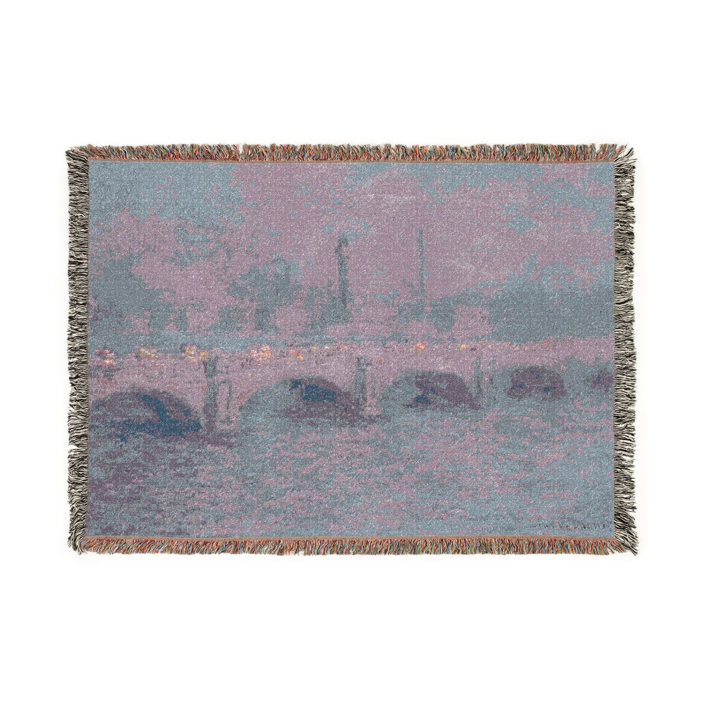 Claude Monet - Waterloo Bridge, Sunlight Effect | Woven Tapestry Blanket