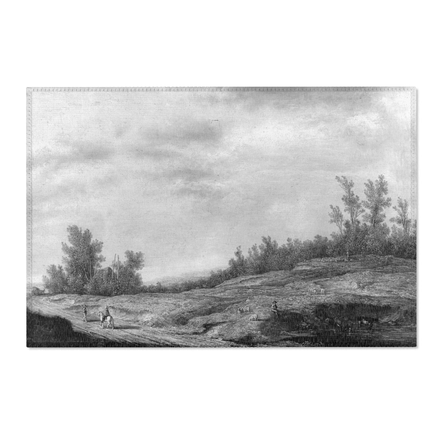 Aelbert Cuyp (1620 - 1691) - Spring landscape - 861G - Gemäldegalerie | Area Rug