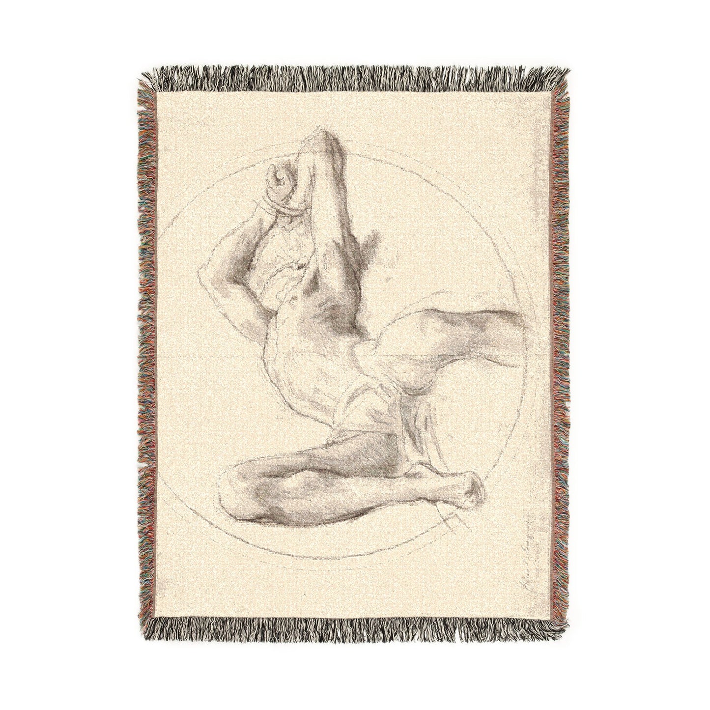 John Singer Sargent - Bound Man (recto); Sketch of Bound Man (verso) | Woven Tapestry Blanket