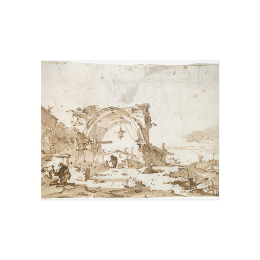 A Capriccio with a Ruined Gothic Arch — Francesco Guardi Fine Art Poster