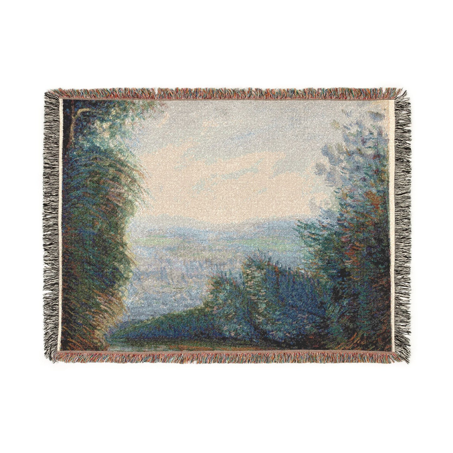 Pierre-Auguste Renoir - The Auvers Valley on the Oise River | Woven Tapestry Blanket