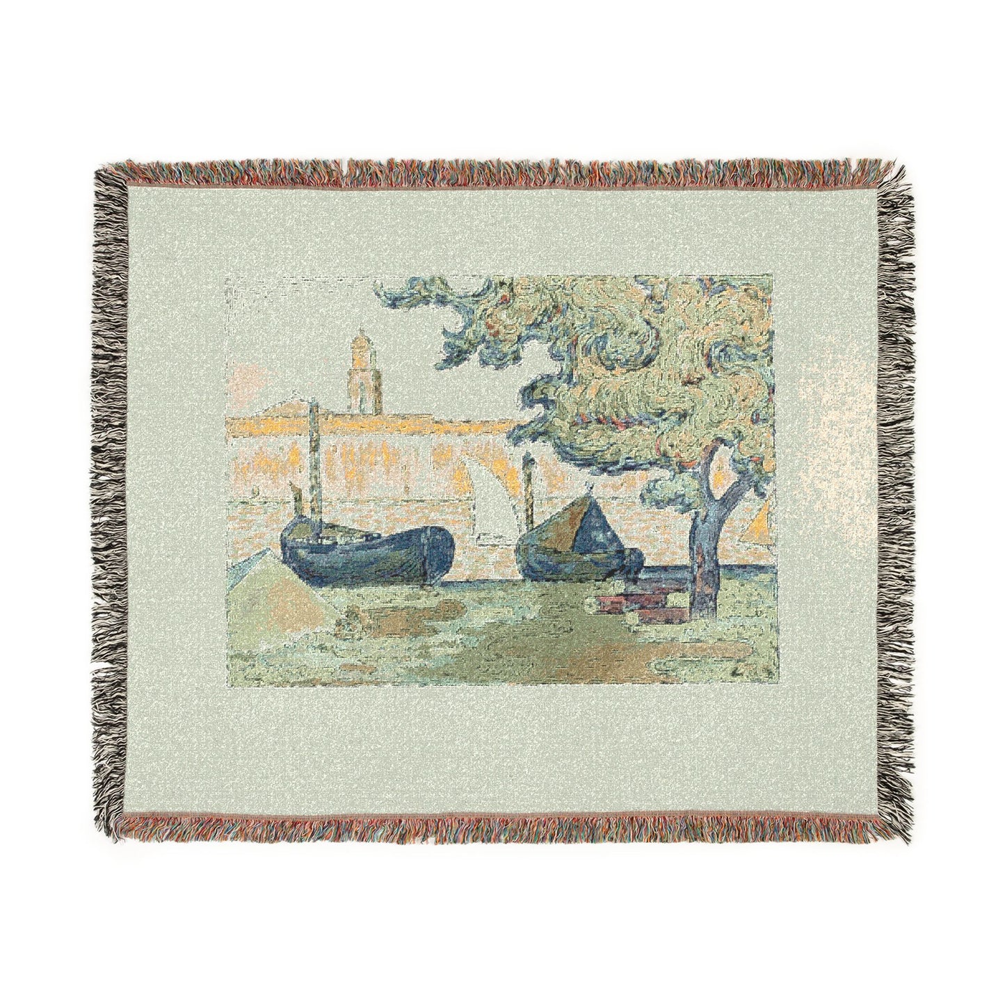 Paul Signac - The Port of St. Tropez II, from the seventh album of L'Estampe originale | Woven Tapestry Blanket