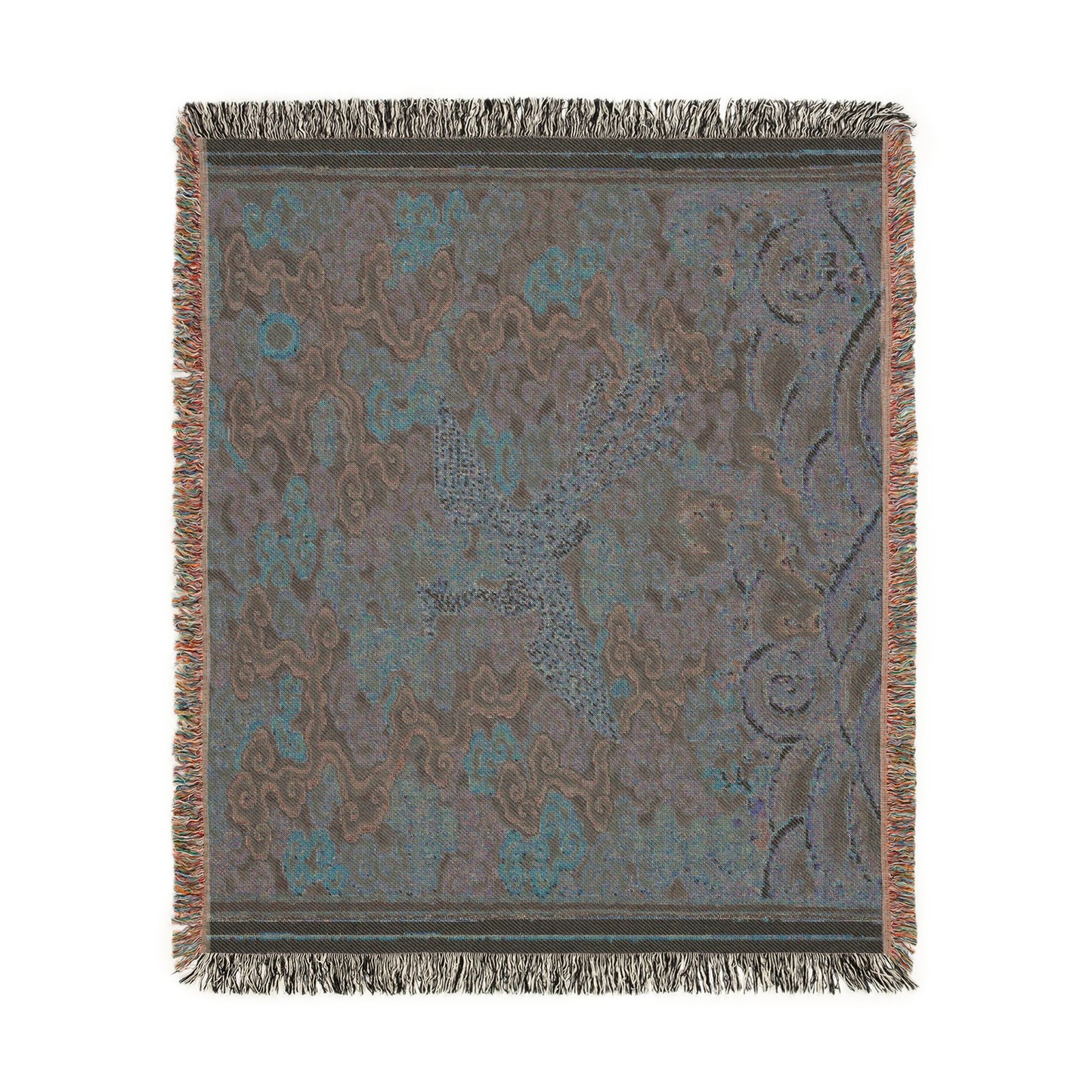 148_rank-badge-with-silver-pheasant | Woven Tapestry Blanket