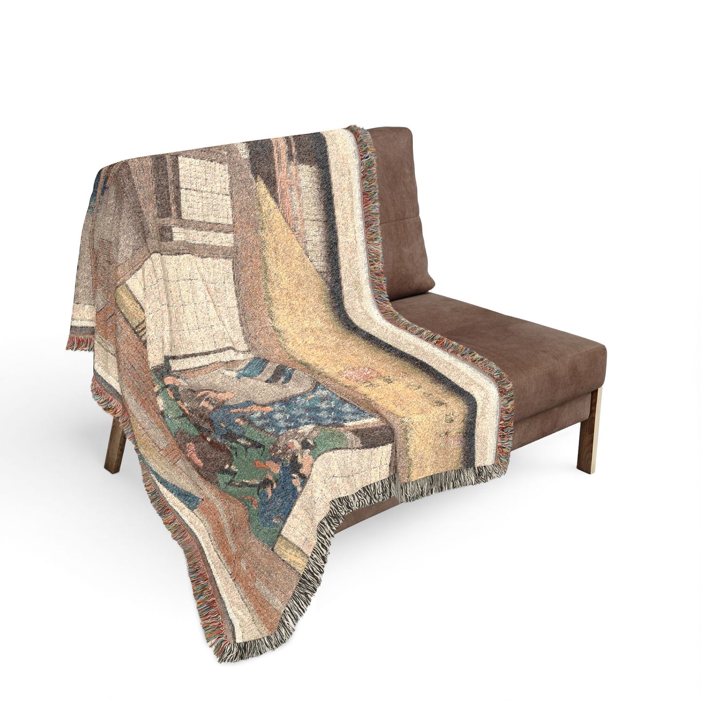 Shimosuwa, from Sixty-Nine Stations of the Kisokaidō Woven Throw Blanket