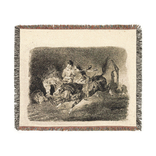Faust and Mephistopheles Galloping — Delacroix Tapestry Blanket