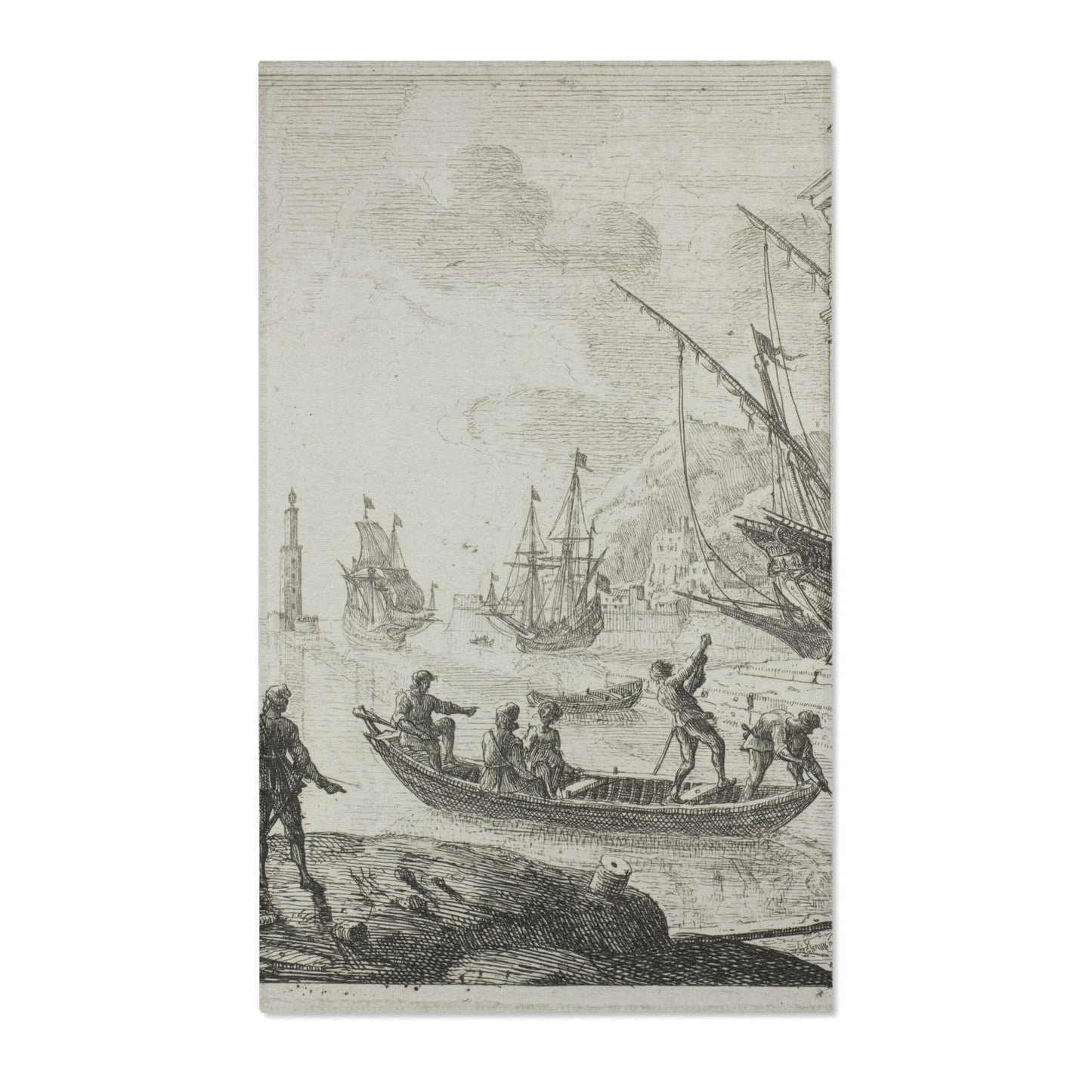 Claude Lorrain - Harbor Scene with a Lighthouse | Area Rug