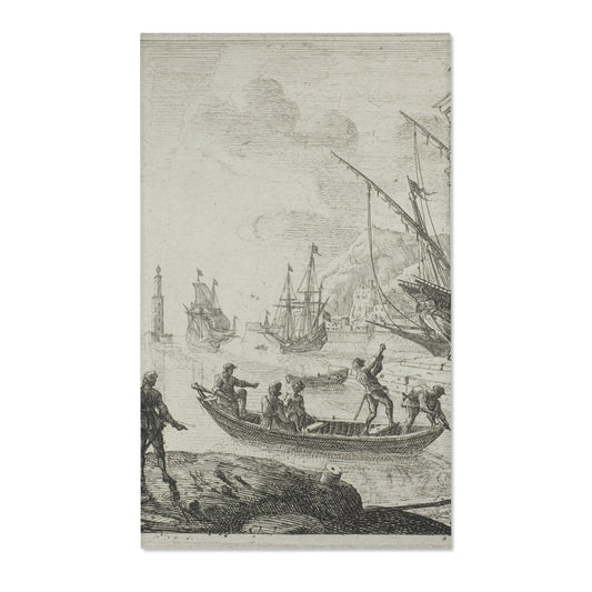 Harbor Scene with a Lighthouse — Lorrain Area Rug