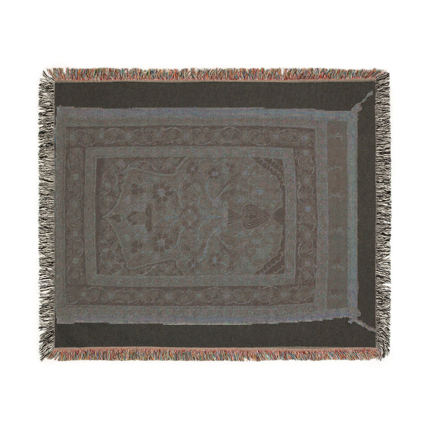 Royal Round Tent made for Muhammad Shah (wall panel with one design unit) Woven Throw Blanket