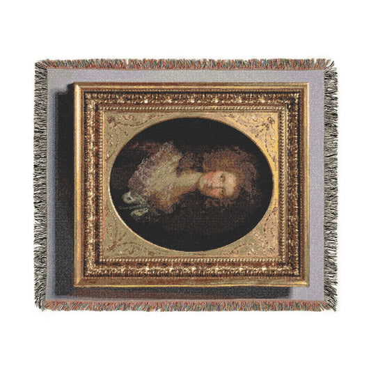 Portrait of Mary Anne Jolliffe Woven Throw Blanket