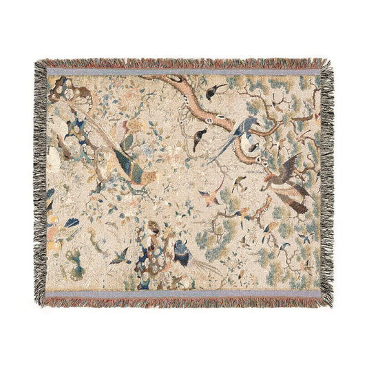 A Myriad of Birds Woven Throw Blanket