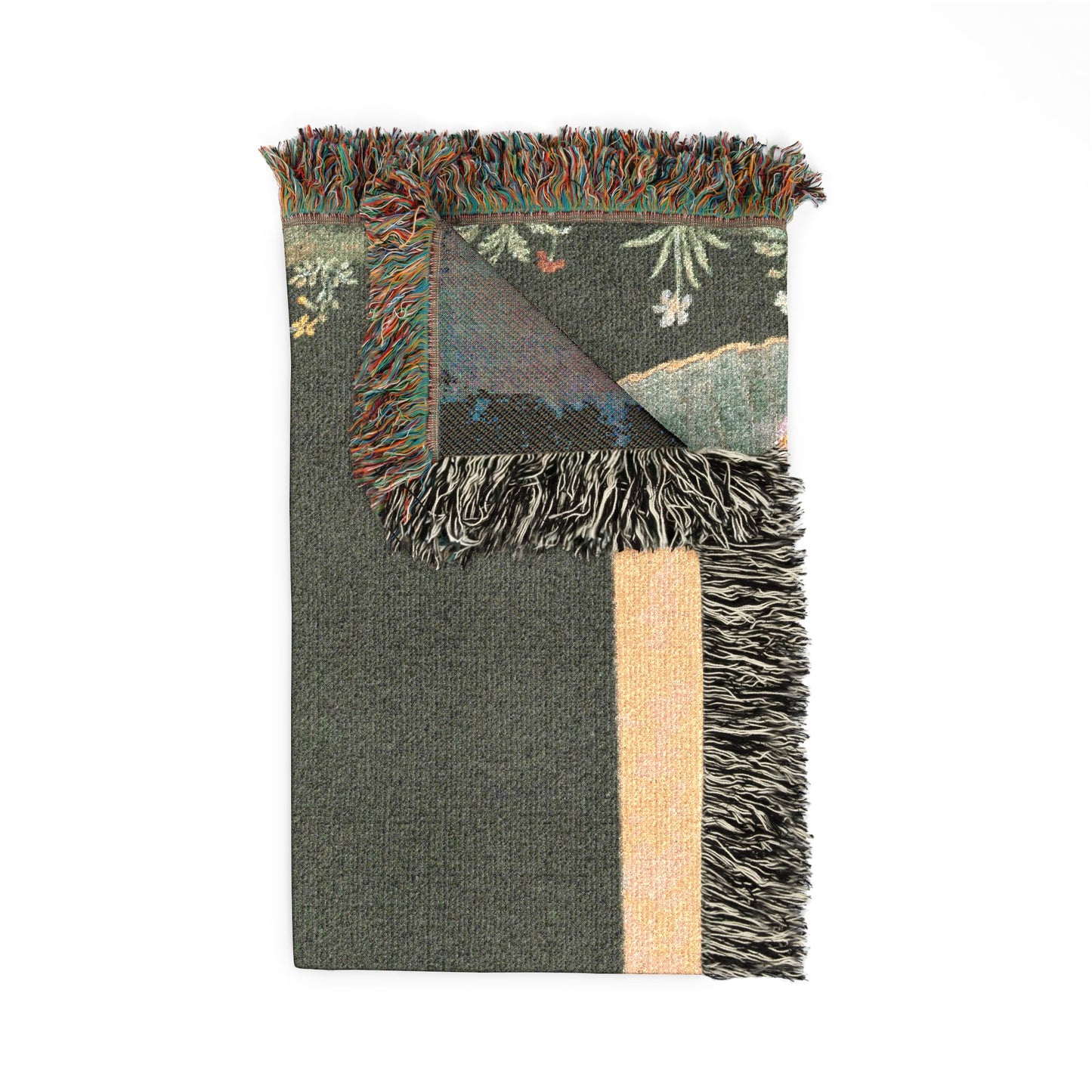 Royal Woman Holding a Flower Woven Throw Blanket