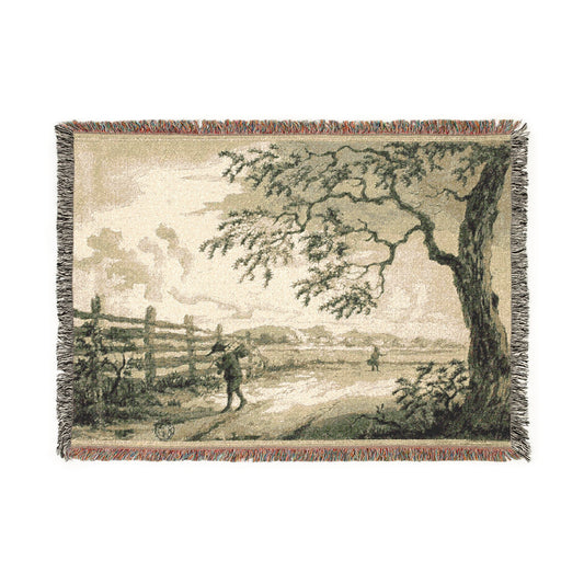 Figures with Baskets (style of Ruisdael) Tapestry Blanket