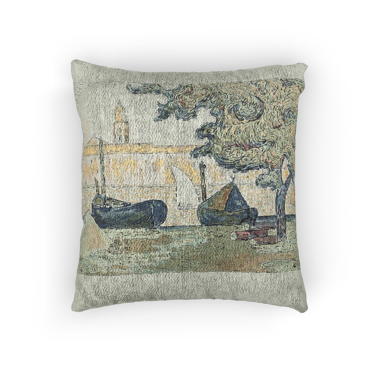 Paul Signac - The Port of St. Tropez II, from the seventh album of L'Estampe originale | Woven Pillow