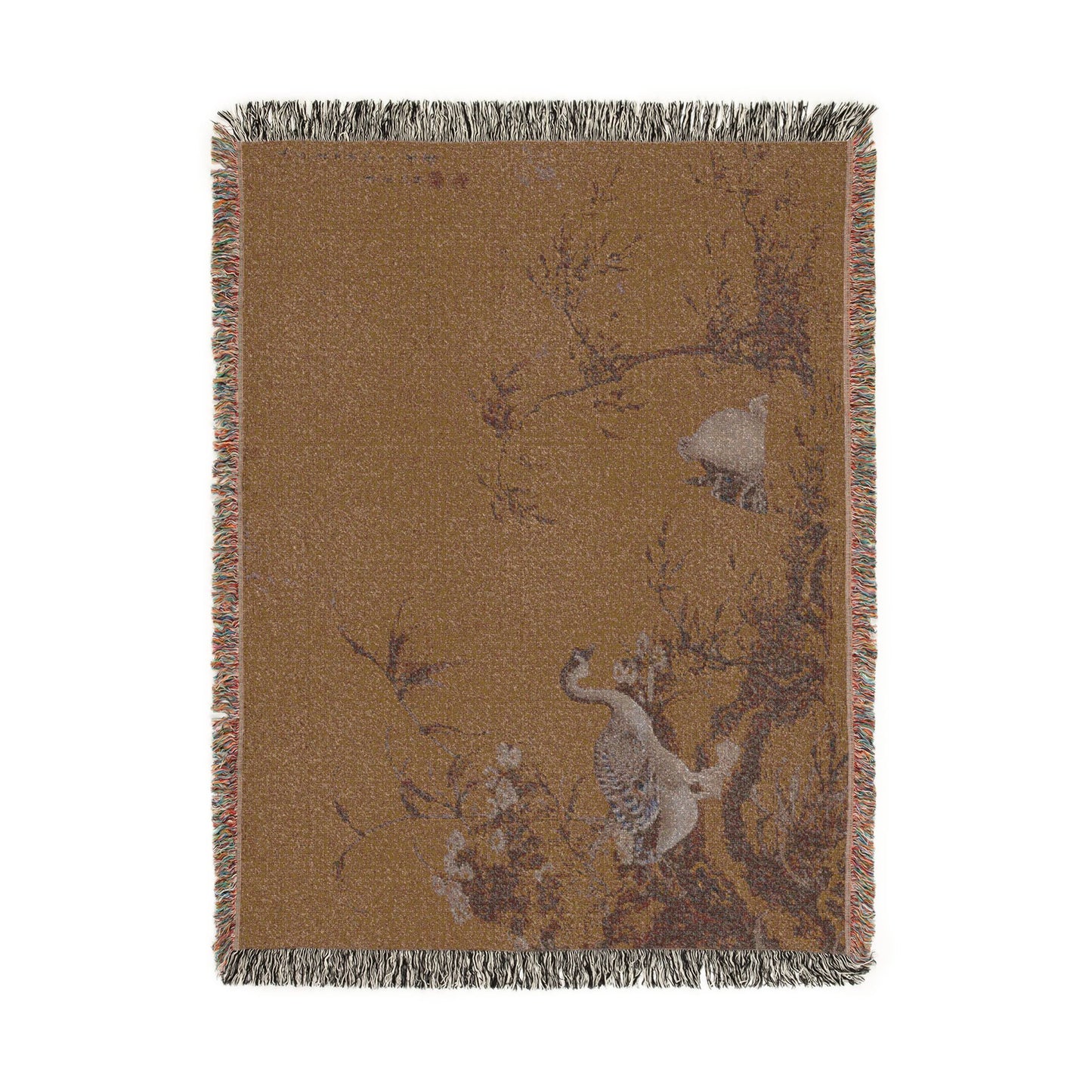 041_geese-on-a-riverbank | Woven Tapestry Blanket