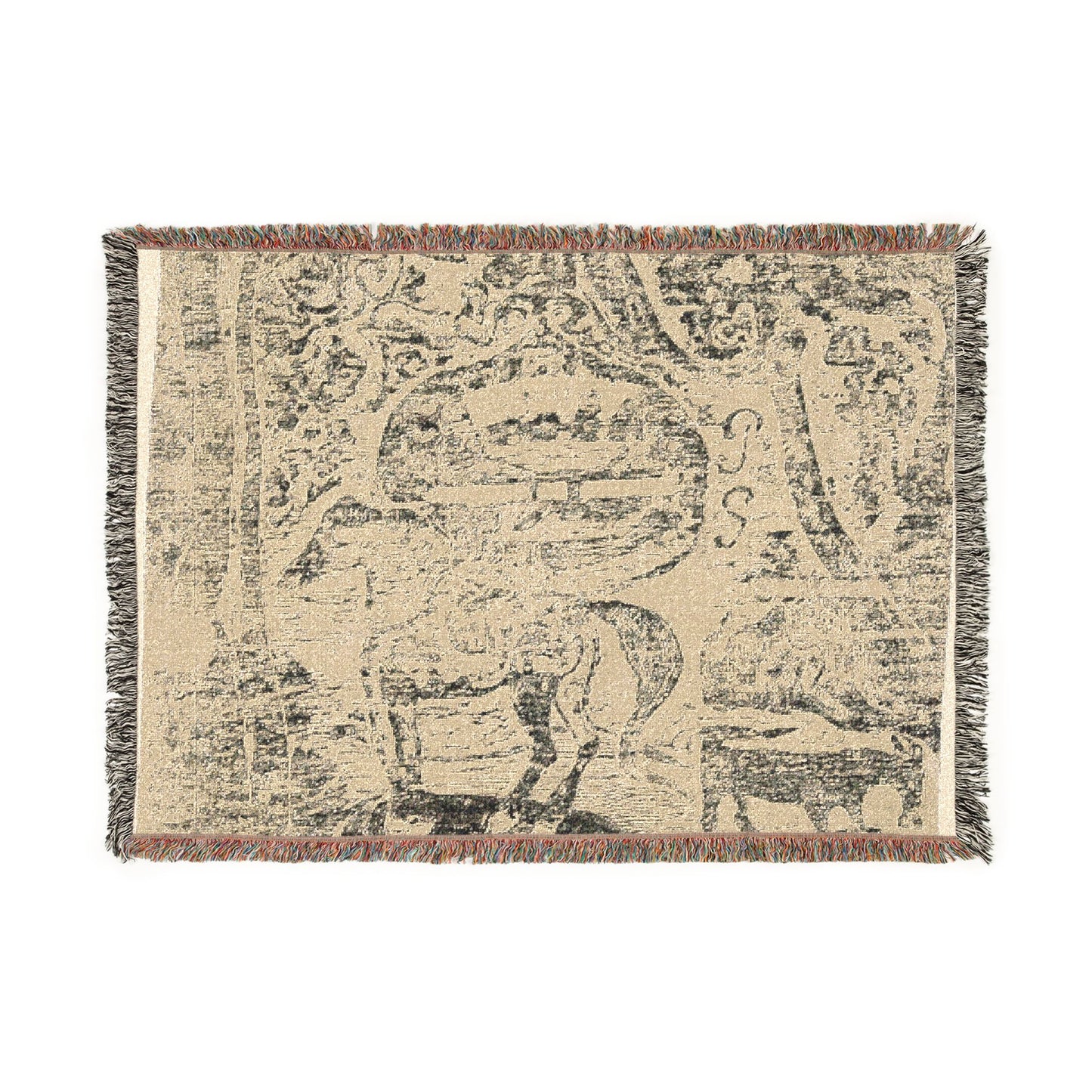 Paul Gauguin - Horse, with Other Animals and Ornaments | Woven Tapestry Blanket